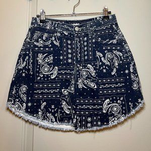 Paterned Jean Skirt